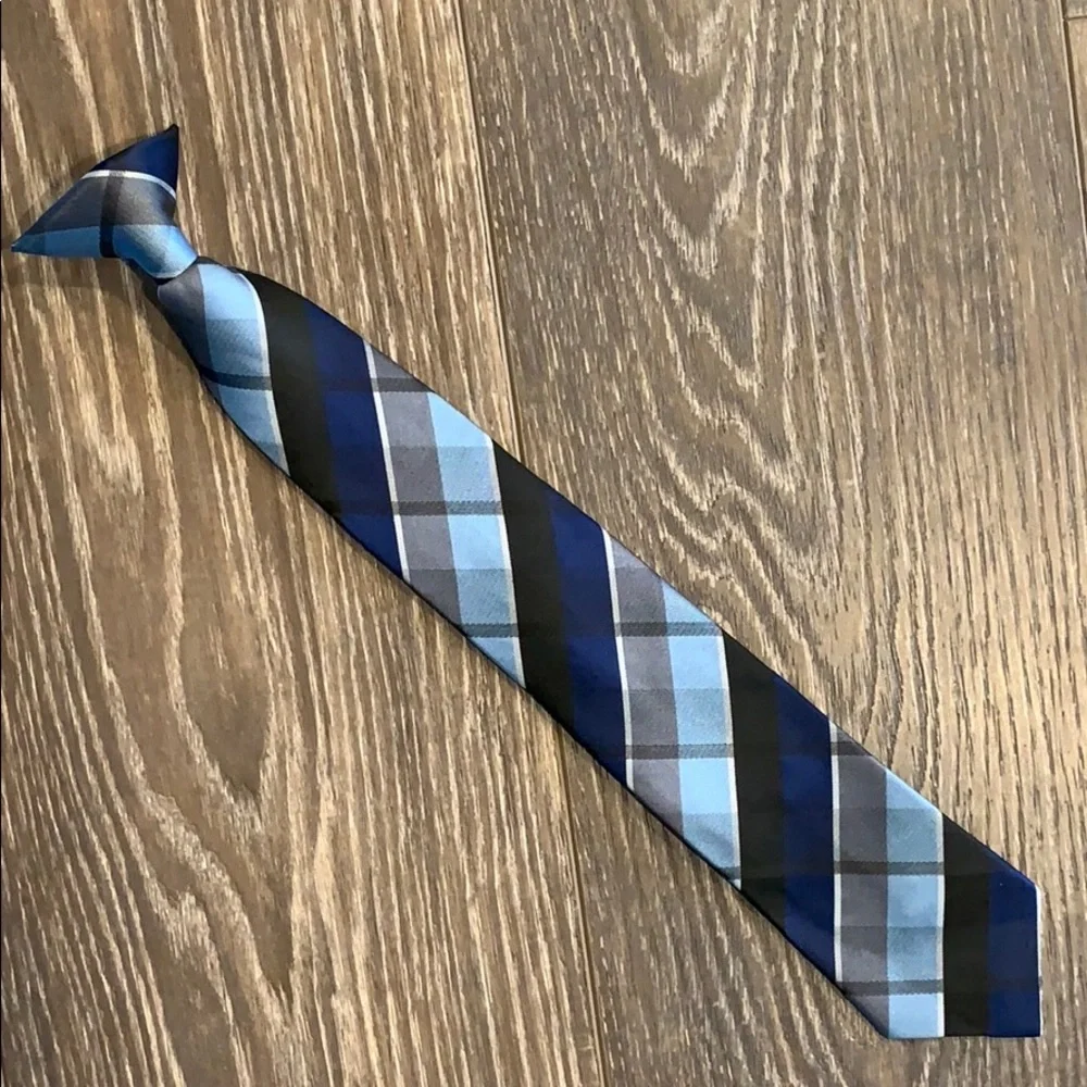 Kids Plaid Clip-on Tie